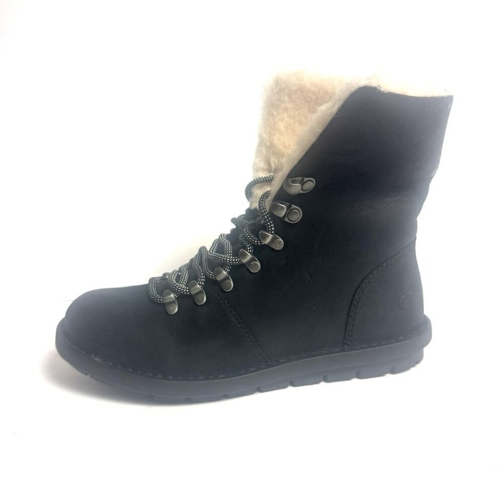 Born Women's Blaine Shearling Winter Bootie Black Size 6.5 M